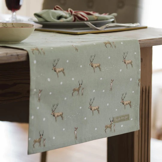 Sophie Allport Christmas Stags Table Runner Diss Ironworks