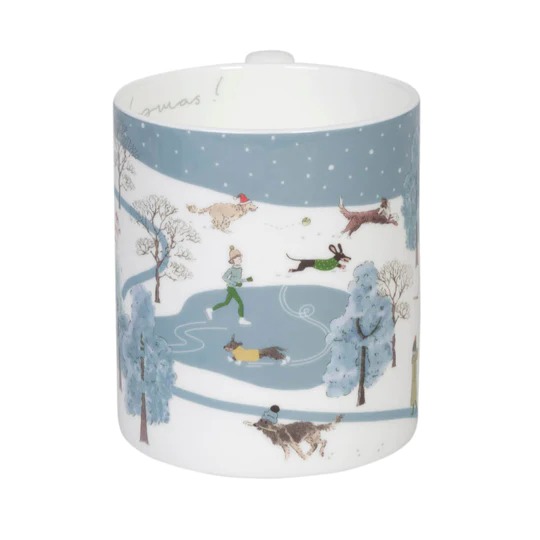 Sophie Allport Christmas Dogs Scene Mug Diss Ironworks