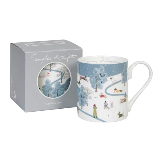 Sophie Allport Christmas Dogs Scene Mug Diss Ironworks